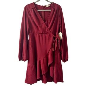NWT Altar’d State Burgundy Wrap Dress size Large